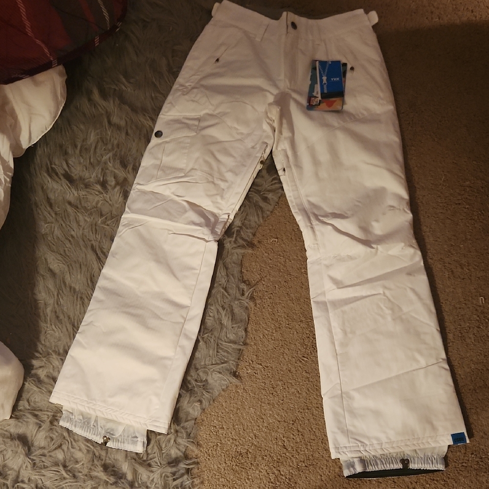 Gsou SNOW White Snow Pants Snowboarding XS